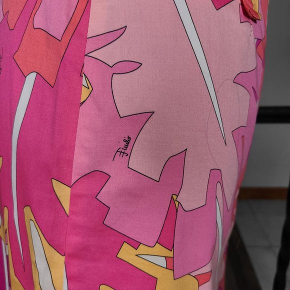 Emilio Pucci Pink Orange Foliage Skirt - Picture 10 of 13